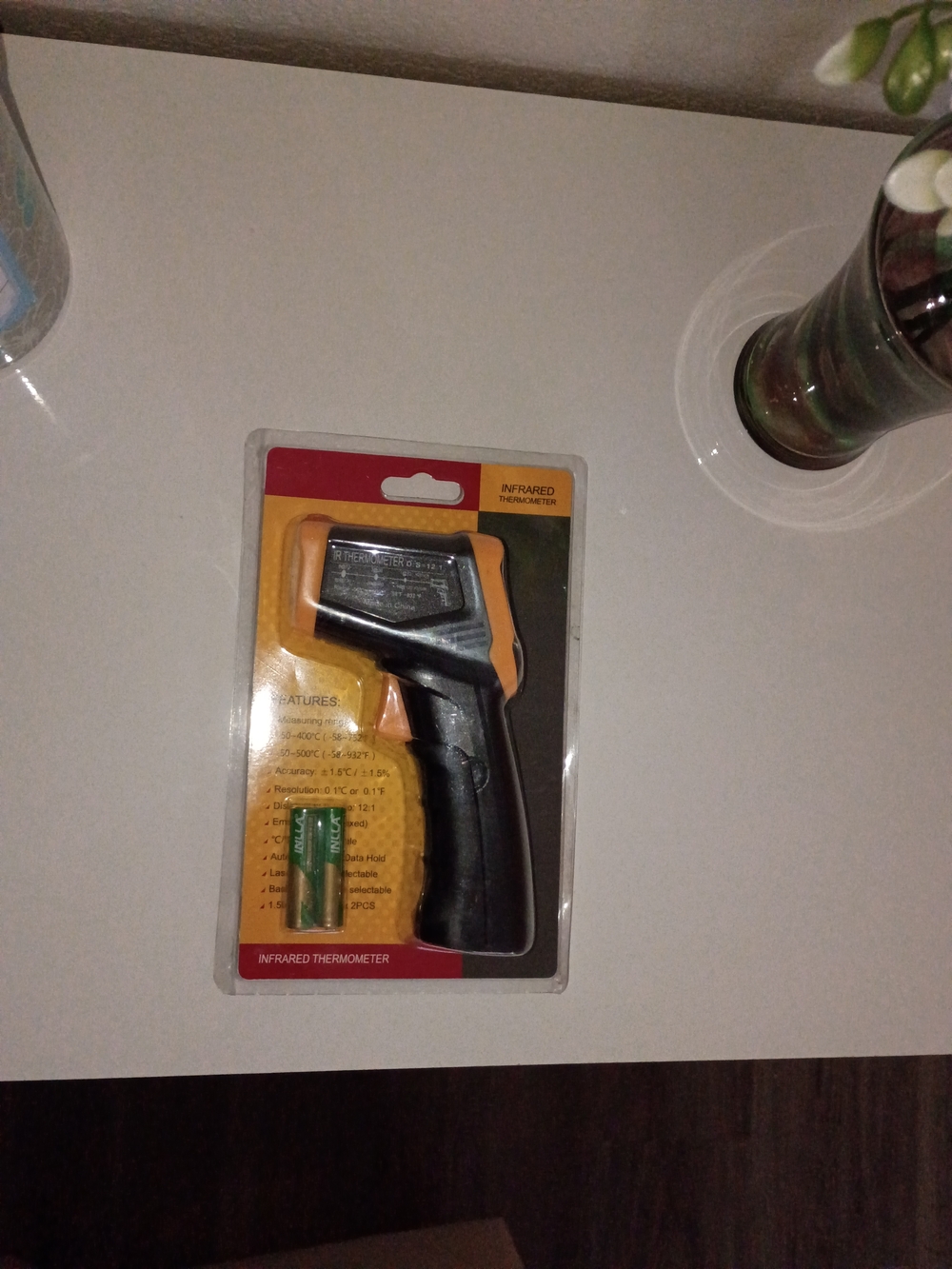 Infrared Thermometer Gun - Black and Orange